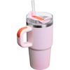 STANLEY Quencher H2.0 Tumbler with Handle and Straw 40 oz | Flowstate 3-Position Lid | Cup Holder Compatible for Travel | Insulated Stainless Steel Cup | BPA-Free | Chili Red Fireworks(Rose Petal Shimmer)
