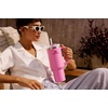 STANLEY Quencher H2.0 Tumbler with Handle and Straw 40 oz | Flowstate 3-Position Lid | Cup Holder Compatible for Travel | Insulated Stainless Steel Cup | BPA-Free | Chili Red Fireworks(Purple Dust)