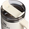 STANLEY Quencher H2.0 Tumbler with Handle and Straw 40 oz | Flowstate 3-Position Lid | Cup Holder Compatible for Travel | Insulated Stainless Steel Cup | BPA-Free | Chili Red Fireworks(Fluted Cream Gloss)