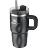 STANLEY Quencher H2.0 Tumbler with Handle and Straw 40 oz | Flowstate 3-Position Lid | Cup Holder Compatible for Travel | Insulated Stainless Steel Cup | BPA-Free | Chili Red Fireworks(Fluted Black)