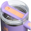 STANLEY Quencher H2.0 Tumbler with Handle and Straw 40 oz | Flowstate 3-Position Lid | Cup Holder Compatible for Travel | Insulated Stainless Steel Cup | BPA-Free | Chili Red Fireworks(Periwinkle Shimmer)