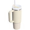 STANLEY Quencher H2.0 Tumbler with Handle and Straw 40 oz | Flowstate 3-Position Lid | Cup Holder Compatible for Travel | Insulated Stainless Steel Cup | BPA-Free | Chili Red Fireworks(Toasted Almond)