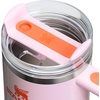 STANLEY Quencher H2.0 Tumbler with Handle and Straw 40 oz | Flowstate 3-Position Lid | Cup Holder Compatible for Travel | Insulated Stainless Steel Cup | BPA-Free | Chili Red Fireworks(Rose Petal Shimmer)