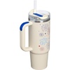 STANLEY Quencher H2.0 Tumbler with Handle and Straw 40 oz | Flowstate 3-Position Lid | Cup Holder Compatible for Travel | Insulated Stainless Steel Cup | BPA-Free | Chili Red Fireworks(Cream Royal Fireworks)