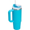 STANLEY Quencher H2.0 Tumbler with Handle and Straw 40 oz | Flowstate 3-Position Lid | Cup Holder Compatible for Travel | Insulated Stainless Steel Cup | BPA-Free | Chili Red Fireworks(Splash)