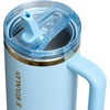 STANLEY Quencher ProTour Flip Straw Tumbler with Leakproof Lid, 30 oz | Built-in Straw and Handle | Cup Holder Compatible for Travel | insulated Stainless Steel Cup | BPA-Free | Team Light Blue White(Messi Striker Blue)
