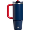 STANLEY Quencher ProTour Flip Straw Tumbler with Leakproof Lid, 30 oz | Built-in Straw and Handle | Cup Holder Compatible for Travel | insulated Stainless Steel Cup | BPA-Free | Team Light Blue White(Team Navy Red)
