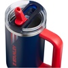 STANLEY Quencher ProTour Flip Straw Tumbler with Leakproof Lid, 30 oz | Built-in Straw and Handle | Cup Holder Compatible for Travel | insulated Stainless Steel Cup | BPA-Free | Team Light Blue White(Team Navy Red)