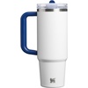 STANLEY Quencher ProTour Flip Straw Tumbler with Leakproof Lid, 30 oz | Built-in Straw and Handle | Cup Holder Compatible for Travel | insulated Stainless Steel Cup | BPA-Free | Team Light Blue White(Team White Dark Blue)