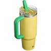 STANLEY x Caitlin Clark Quencher ProTour Flip Straw Tumbler with Leakproof Lid, 30 oz | Built-in Straw and Handle | Cup Holder Compatible for Travel | Insulated Stainless Steel | BPA-Free | Blacktop(Team Yellow Green)