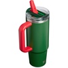 STANLEY x Caitlin Clark Quencher ProTour Flip Straw Tumbler with Leakproof Lid, 30 oz | Built-in Straw and Handle | Cup Holder Compatible for Travel | Insulated Stainless Steel | BPA-Free | Blacktop(Team Dark Green Red)