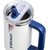 STANLEY x Caitlin Clark Quencher ProTour Flip Straw Tumbler with Leakproof Lid, 30 oz | Built-in Straw and Handle | Cup Holder Compatible for Travel | Insulated Stainless Steel | BPA-Free | Blacktop(Team White Dark Blue)