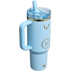STANLEY x Caitlin Clark Quencher ProTour Flip Straw Tumbler with Leakproof Lid, 30 oz | Built-in Straw and Handle | Cup Holder Compatible for Travel | Insulated Stainless Steel | BPA-Free | Blacktop(Messi Striker Blue)