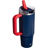 STANLEY x Caitlin Clark Quencher ProTour Flip Straw Tumbler with Leakproof Lid, 30 oz | Built-in Straw and Handle | Cup Holder Compatible for Travel | Insulated Stainless Steel | BPA-Free | Blacktop(Team Navy Red)