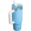 STANLEY x Caitlin Clark Quencher ProTour Flip Straw Tumbler with Leakproof Lid, 30 oz | Built-in Straw and Handle | Cup Holder Compatible for Travel | Insulated Stainless Steel | BPA-Free | Blacktop(Team Light Blue White)