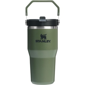STANLEY IceFlow 2.0 Flip Straw Tumbler with Handle, 30 oz | Twist On Lid and Flip Up Straw | Leak Resistant Water Bottle | Insulated Stainless Steel | BPA-Free | Team Dark Green Red(Dried Pine)