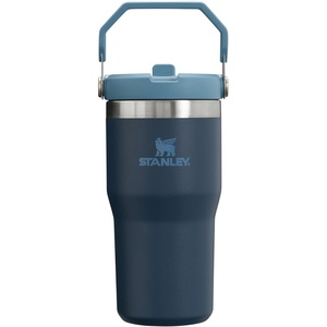 STANLEY IceFlow 2.0 Flip Straw Tumbler with Handle, 30 oz | Twist On Lid and Flip Up Straw | Leak Resistant Water Bottle | Insulated Stainless Steel | BPA-Free | Team Dark Green Red(Navy)