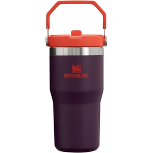 STANLEY IceFlow 2.0 Flip Straw Tumbler with Handle, 30 oz | Twist On Lid and Flip Up Straw | Leak Resistant Water Bottle | Insulated Stainless Steel | BPA-Free | Team Dark Green Red(Plum)