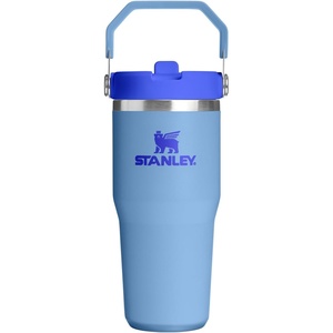 STANLEY IceFlow 2.0 Flip Straw Tumbler with Handle, 30 oz | Twist On Lid and Flip Up Straw | Leak Resistant Water Bottle | Insulated Stainless Steel | BPA-Free | Team Dark Green Red(Blue Sky)