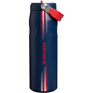 STANLEY IceFlow Flip Straw 2.0 Water Bottle, 24 oz | Built-In Straw with Larger Opening | Lightweight and Leak Resistant | Insulated Stainless Steel | BPA-Free | Team Navy Red