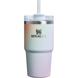 STANLEY Quencher H2.0 Tumbler with Handle and Straw 40 oz | Flowstate 3-Position Lid | Cup Holder Compatible for Travel | Insulated Stainless Steel Cup | BPA-Free | Chili Red Fireworks(Sunrise Spiral)