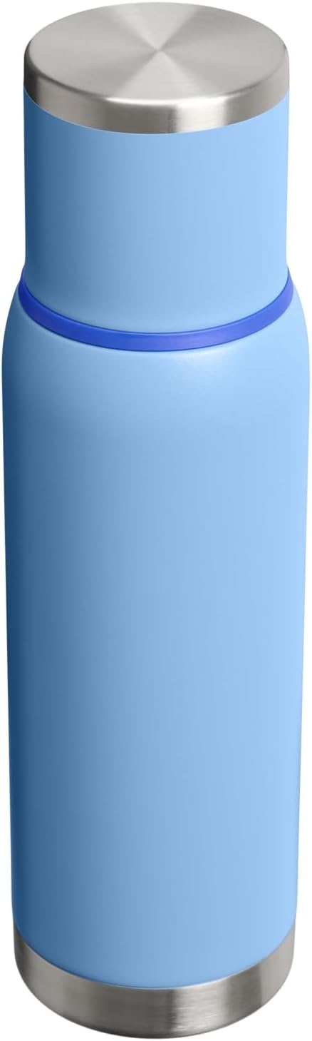 image:imageStanley AdventureToGo Vacuum Bottle 25 oz Wide Mouth with Leakproof Cup Lid Keep Drinks Hot or Cold Packable for Travel Insulated Stainless Steel Thermal Bottle BPAFree Blue SkyBlue Sky