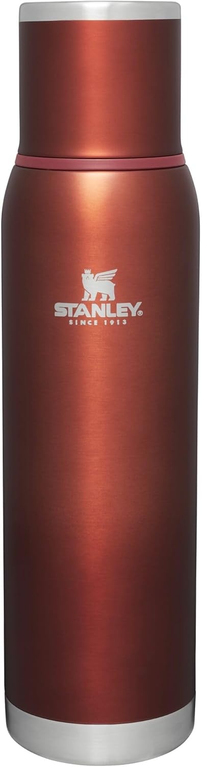 image:imageStanley AdventureToGo Vacuum Bottle 25 oz Wide Mouth with Leakproof Cup Lid Keep Drinks Hot or Cold Packable for Travel Insulated Stainless Steel Thermal Bottle BPAFree Spring GreenClay Glow