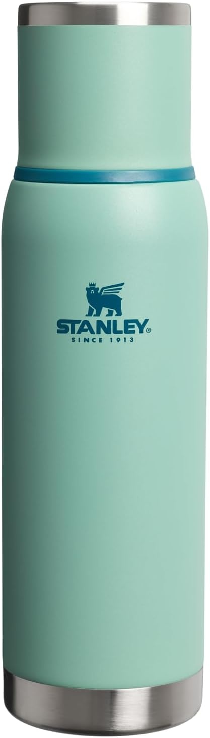 image:imageStanley AdventureToGo Vacuum Bottle 25 oz Wide Mouth with Leakproof Cup Lid Keep Drinks Hot or Cold Packable for Travel Insulated Stainless Steel Thermal Bottle BPAFree Black 20Spring Green