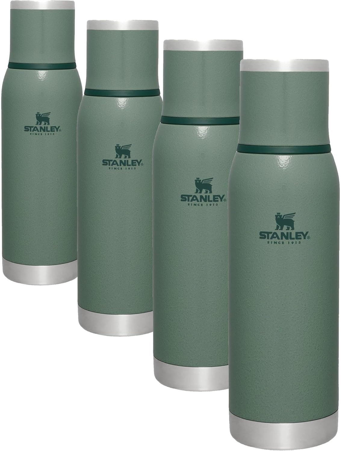 image:imageStanley AdventureToGo Vacuum Bottle 25 oz Wide Mouth with Leakproof Cup Lid Keep Drinks Hot or Cold Packable for Travel Insulated Stainless Steel Thermal Bottle BPAFree Spring GreenHammertone Green