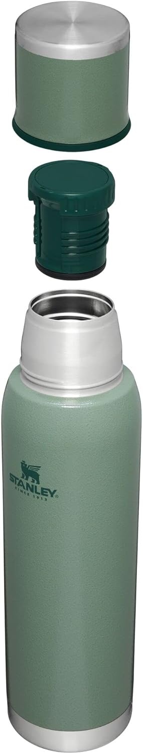 image:imageStanley AdventureToGo Vacuum Bottle 25 oz Wide Mouth with Leakproof Cup Lid Keep Drinks Hot or Cold Packable for Travel Insulated Stainless Steel Thermal Bottle BPAFree Blue SkyHammertone Green