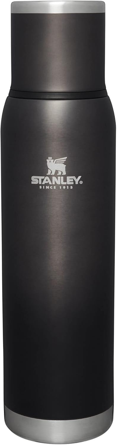 image:imageStanley AdventureToGo Vacuum Bottle 25 oz Wide Mouth with Leakproof Cup Lid Keep Drinks Hot or Cold Packable for Travel Insulated Stainless Steel Thermal Bottle BPAFree Spring GreenCharcoal Glow