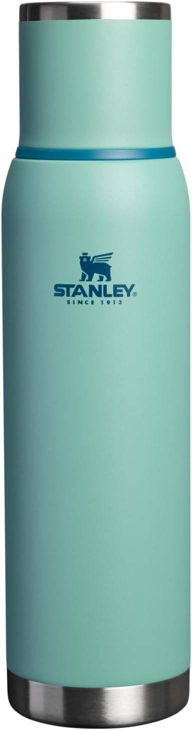 image:imageStanley AdventureToGo Vacuum Bottle 25 oz Wide Mouth with Leakproof Cup Lid Keep Drinks Hot or Cold Packable for Travel Insulated Stainless Steel Thermal Bottle BPAFree Black 20Spring Green