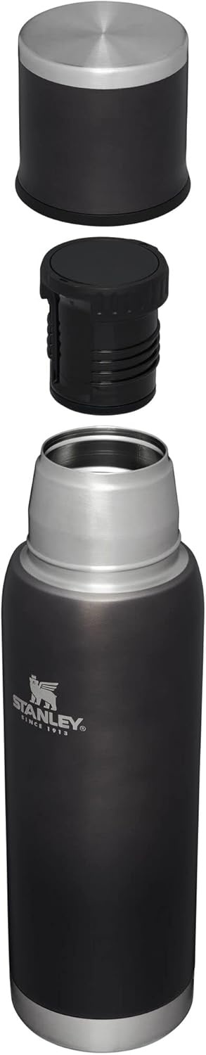 image:imageStanley AdventureToGo Vacuum Bottle 25 oz Wide Mouth with Leakproof Cup Lid Keep Drinks Hot or Cold Packable for Travel Insulated Stainless Steel Thermal Bottle BPAFree Spring GreenCharcoal Glow