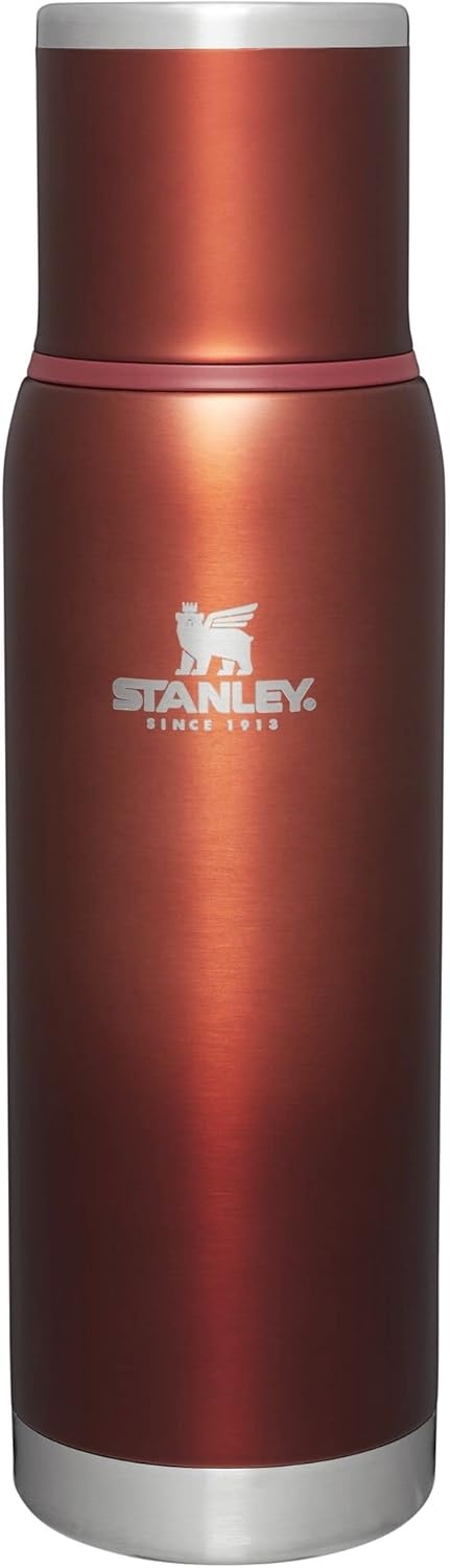 image:imageStanley AdventureToGo Vacuum Bottle 25 oz Wide Mouth with Leakproof Cup Lid Keep Drinks Hot or Cold Packable for Travel Insulated Stainless Steel Thermal Bottle BPAFree Black 20Clay Glow