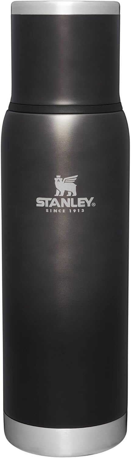 image:imageStanley AdventureToGo Vacuum Bottle 25 oz Wide Mouth with Leakproof Cup Lid Keep Drinks Hot or Cold Packable for Travel Insulated Stainless Steel Thermal Bottle BPAFree Spring GreenCharcoal Glow