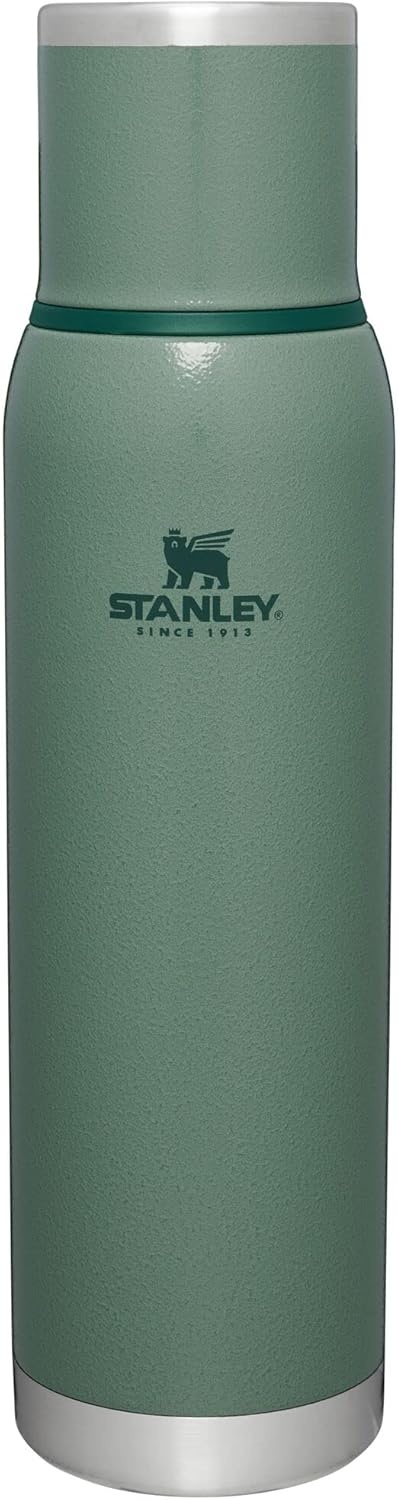 image:imageStanley AdventureToGo Vacuum Bottle 25 oz Wide Mouth with Leakproof Cup Lid Keep Drinks Hot or Cold Packable for Travel Insulated Stainless Steel Thermal Bottle BPAFree Spring GreenHammertone Green