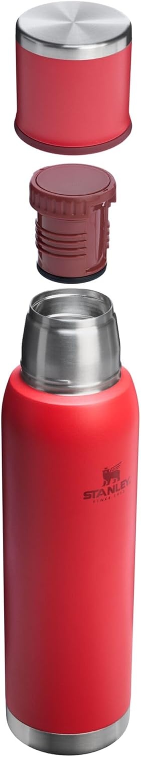 image:imageStanley AdventureToGo Vacuum Bottle 25 oz Wide Mouth with Leakproof Cup Lid Keep Drinks Hot or Cold Packable for Travel Insulated Stainless Steel Thermal Bottle BPAFree Spring GreenChili Red