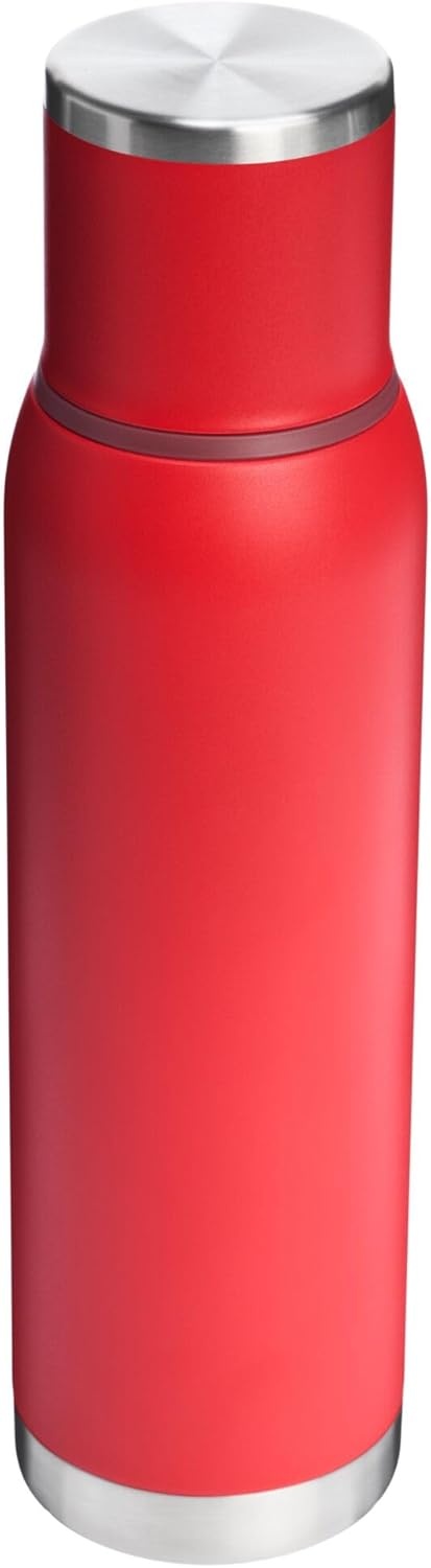image:imageStanley AdventureToGo Vacuum Bottle 25 oz Wide Mouth with Leakproof Cup Lid Keep Drinks Hot or Cold Packable for Travel Insulated Stainless Steel Thermal Bottle BPAFree Blue SkyChili Red