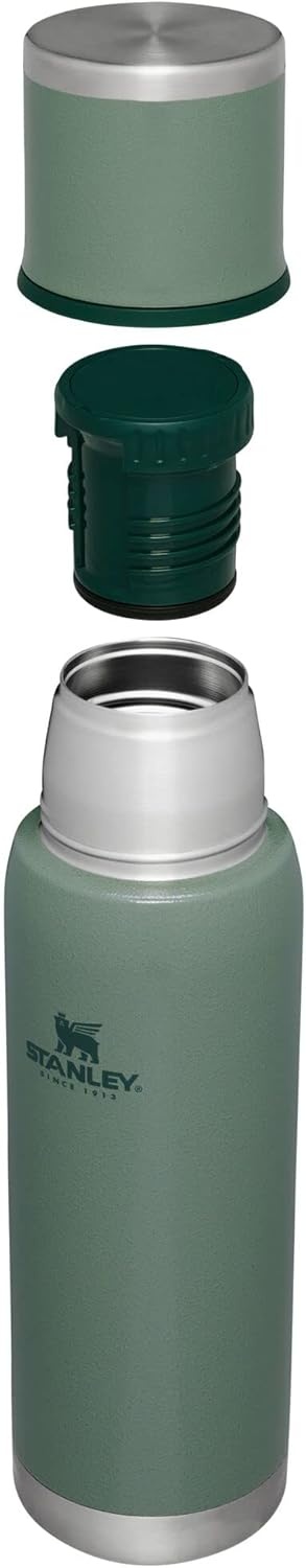 image:imageStanley AdventureToGo Vacuum Bottle 25 oz Wide Mouth with Leakproof Cup Lid Keep Drinks Hot or Cold Packable for Travel Insulated Stainless Steel Thermal Bottle BPAFree Blue SkyHammertone Green