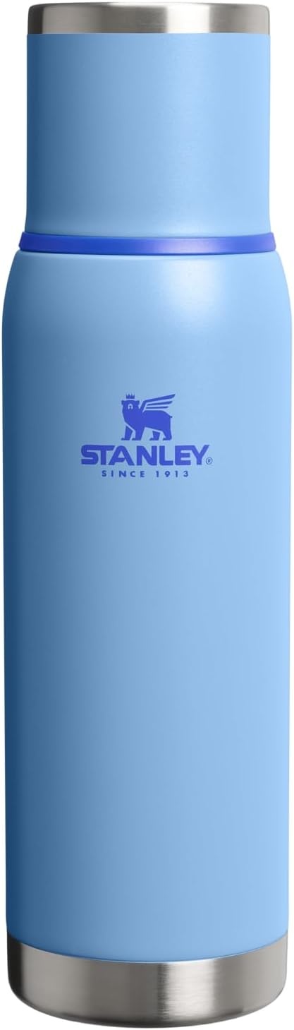 image:imageStanley AdventureToGo Vacuum Bottle 25 oz Wide Mouth with Leakproof Cup Lid Keep Drinks Hot or Cold Packable for Travel Insulated Stainless Steel Thermal Bottle BPAFree Black 20Blue Sky