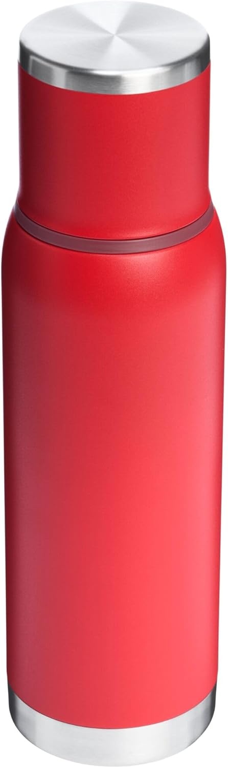 image:imageStanley AdventureToGo Vacuum Bottle 25 oz Wide Mouth with Leakproof Cup Lid Keep Drinks Hot or Cold Packable for Travel Insulated Stainless Steel Thermal Bottle BPAFree Blue SkyChili Red