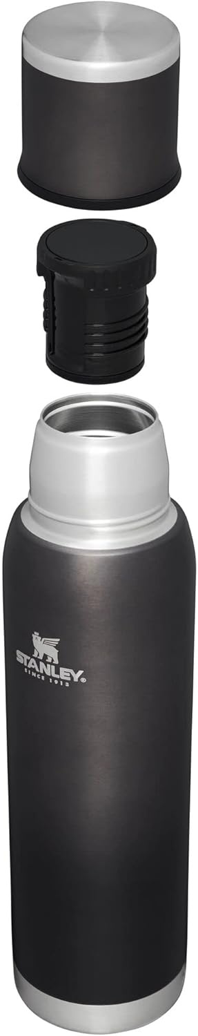 image:imageStanley AdventureToGo Vacuum Bottle 25 oz Wide Mouth with Leakproof Cup Lid Keep Drinks Hot or Cold Packable for Travel Insulated Stainless Steel Thermal Bottle BPAFree Spring GreenCharcoal Glow