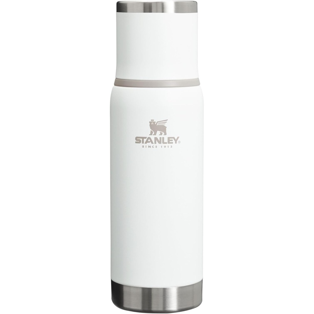 image:imageStanley AdventureToGo Vacuum Bottle 25 oz  Wide Mouth with Leakproof Cup Lid  Keep Drinks Hot or Cold  Packable for Travel  Insulated Stainless Steel Thermal Bottle  BPAFree  Black 20Clay Glow