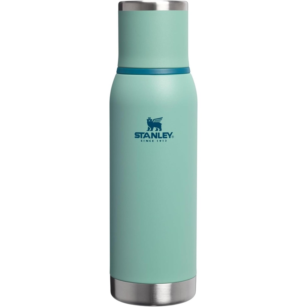 image:imageStanley AdventureToGo Vacuum Bottle 25 oz  Wide Mouth with Leakproof Cup Lid  Keep Drinks Hot or Cold  Packable for Travel  Insulated Stainless Steel Thermal Bottle  BPAFree  Spring GreenSpring Green