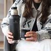Stanley Adventure-To-Go Vacuum Bottle 25 oz | Wide Mouth with Leakproof Cup Lid | Keep Drinks Hot or Cold | Packable for Travel | Insulated Stainless Steel Thermal Bottle | BPA-Free | Black 2.0(Spring Green)