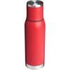 Stanley Adventure-To-Go Vacuum Bottle 25 oz | Wide Mouth with Leakproof Cup Lid | Keep Drinks Hot or Cold | Packable for Travel | Insulated Stainless Steel Thermal Bottle | BPA-Free | Black 2.0(Chili Red)