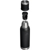 Stanley Adventure-To-Go Vacuum Bottle 25 oz | Wide Mouth with Leakproof Cup Lid | Keep Drinks Hot or Cold | Packable for Travel | Insulated Stainless Steel Thermal Bottle | BPA-Free | Black 2.0(Black 2.0)