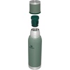 Stanley Adventure-To-Go Vacuum Bottle 25 oz | Wide Mouth with Leakproof Cup Lid | Keep Drinks Hot or Cold | Packable for Travel | Insulated Stainless Steel Thermal Bottle | BPA-Free | Spring Green(Hammertone Green)