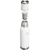 Stanley Adventure-To-Go Vacuum Bottle 25 oz | Wide Mouth with Leakproof Cup Lid | Keep Drinks Hot or Cold | Packable for Travel | Insulated Stainless Steel Thermal Bottle | BPA-Free | Black 2.0(Frost White)