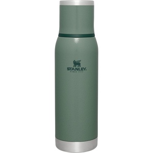 Stanley Adventure-To-Go Vacuum Bottle 25 oz | Wide Mouth with Leakproof Cup Lid | Keep Drinks Hot or Cold | Packable for Travel | Insulated Stainless Steel Thermal Bottle | BPA-Free | Spring Green(Hammertone Green)
